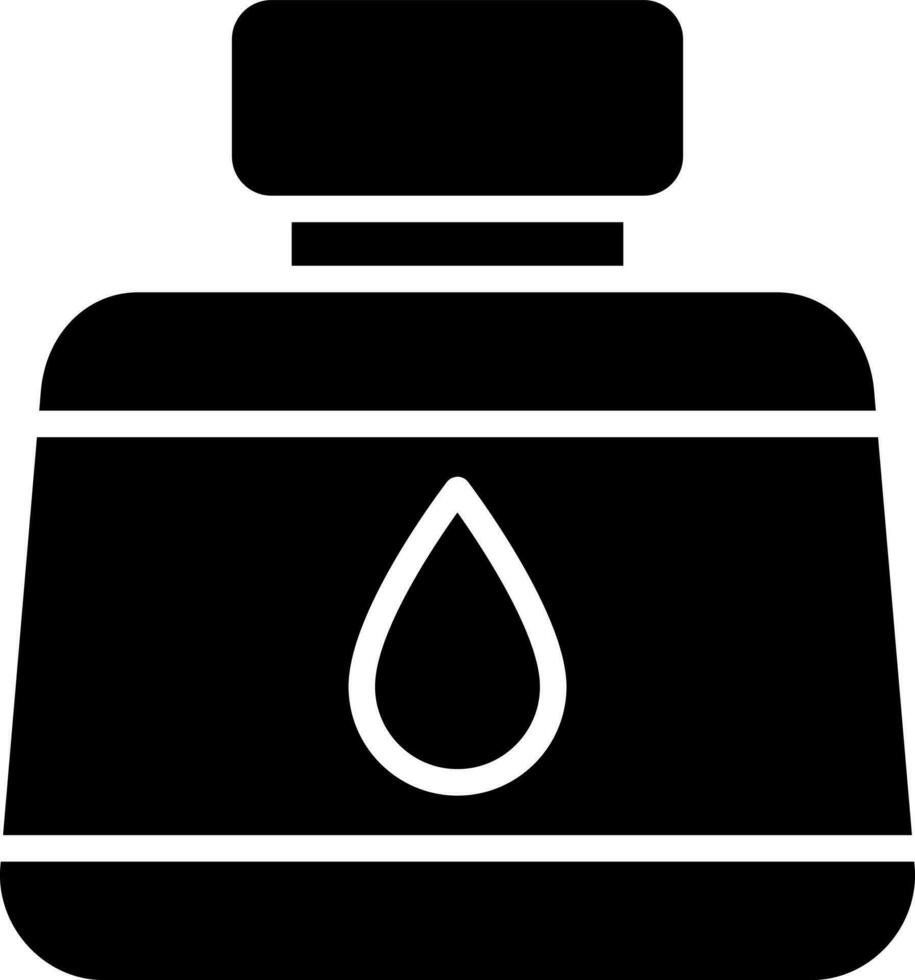 Ink bottle glyph icon or symbol. vector