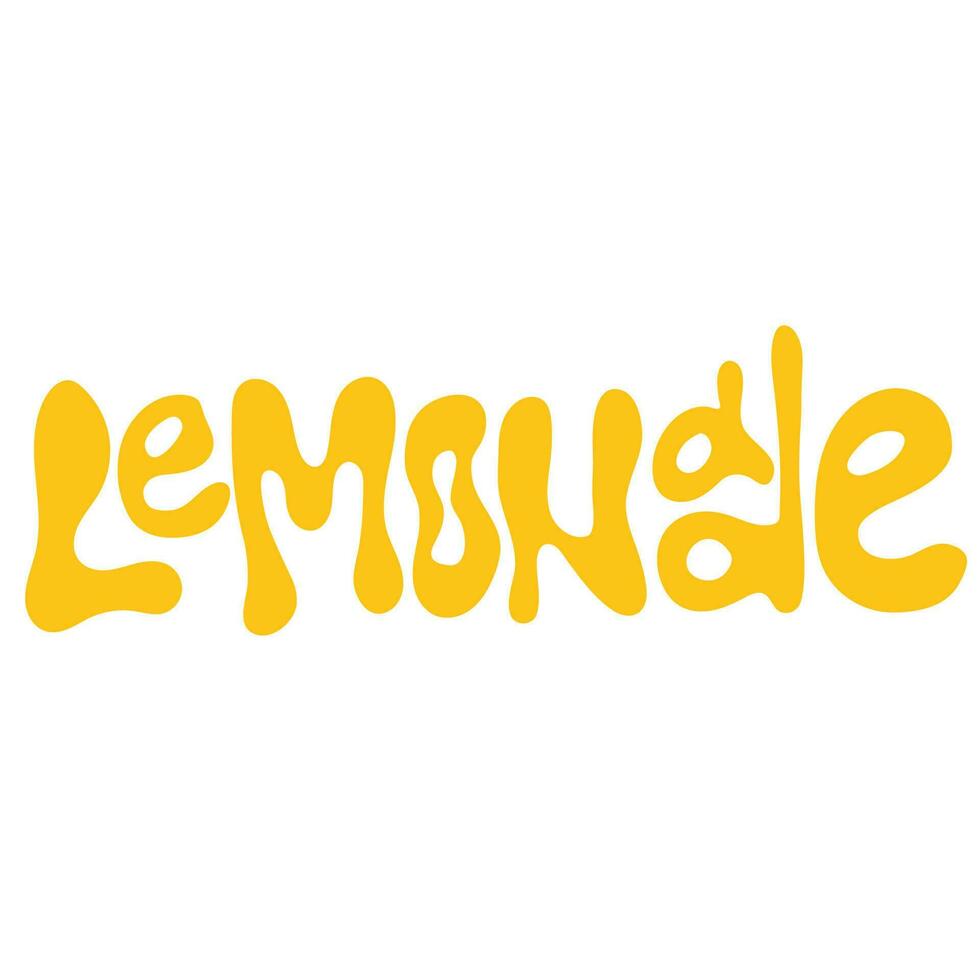 Lemonade handwritten text isolated on white background.Hand lettering for poster, postcard, label, sticker, logo, sign.Summer fresh drink vector