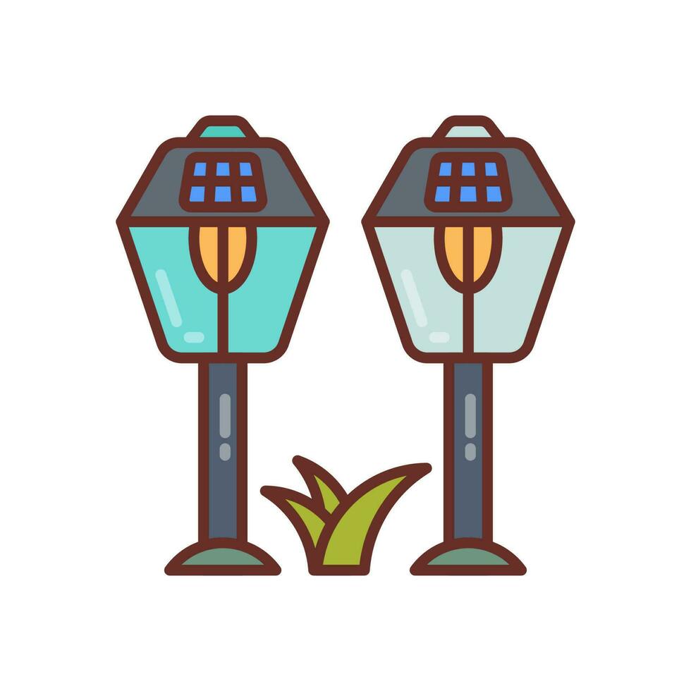 Solar Garden Lights icon in vector. Illustration vector
