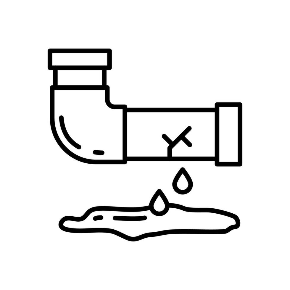 Broken Pipes icon in vector. Illustration vector