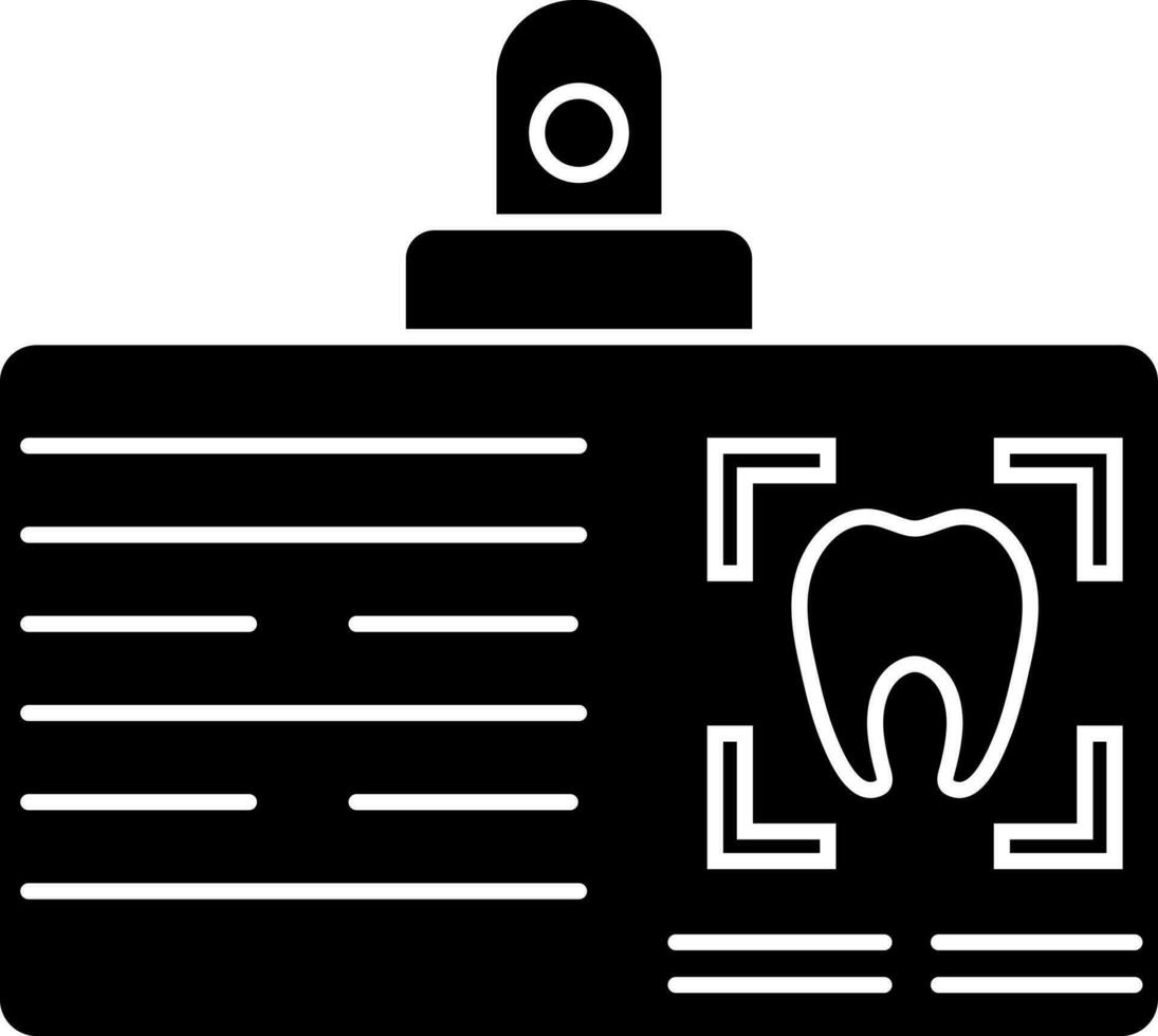 dental carné de identidad tarjeta icono en plano estilo. vector