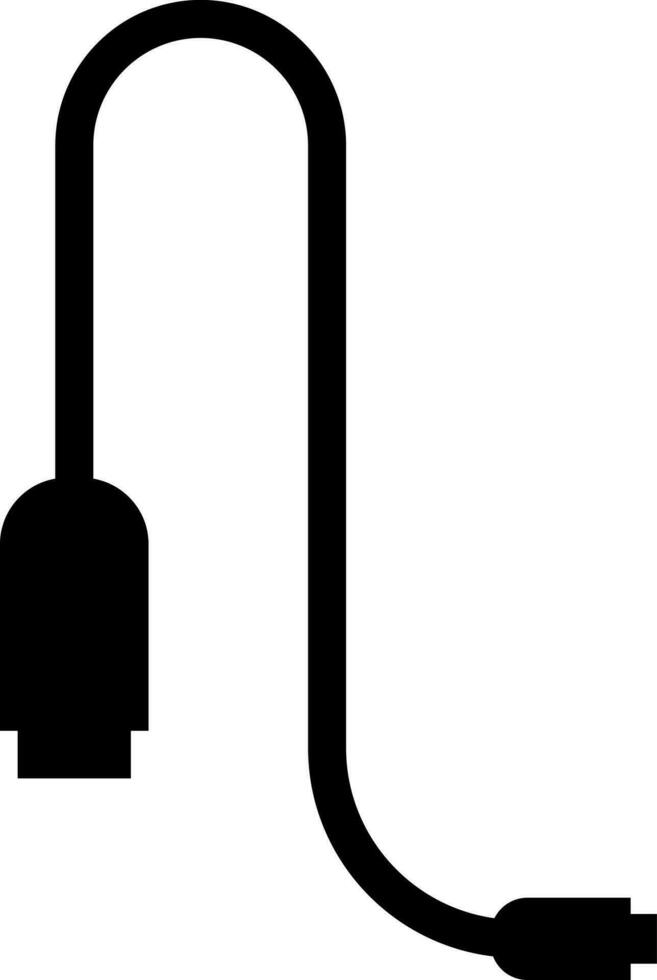 plano estilo USB cable icono. vector