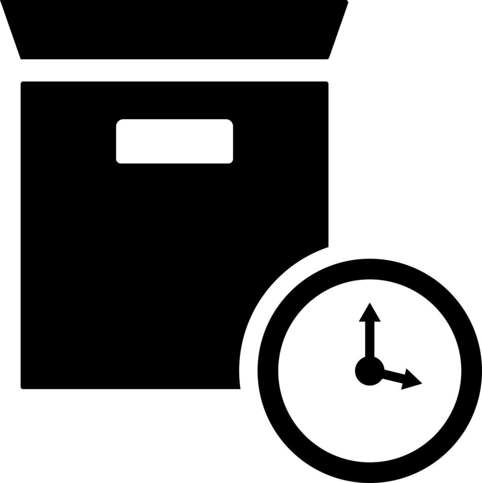 On time paracel delivery glyph icon or symbol. vector