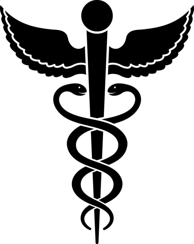 médico cuidado de la salud caduceo firmar o símbolo. vector