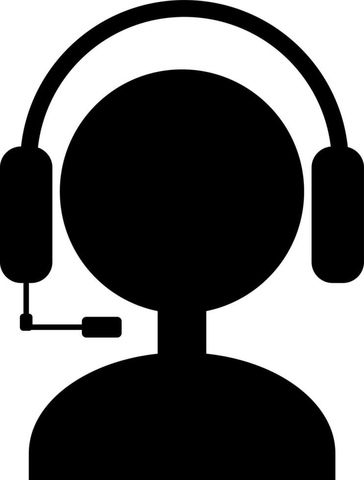 Customer support icon in black color. vector