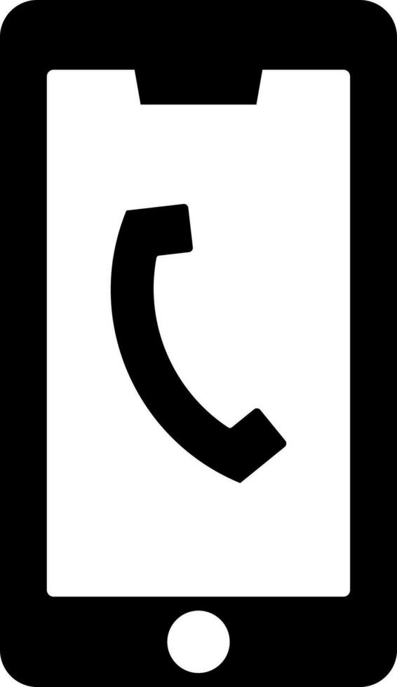 Phone call on smartphone screen icon. vector