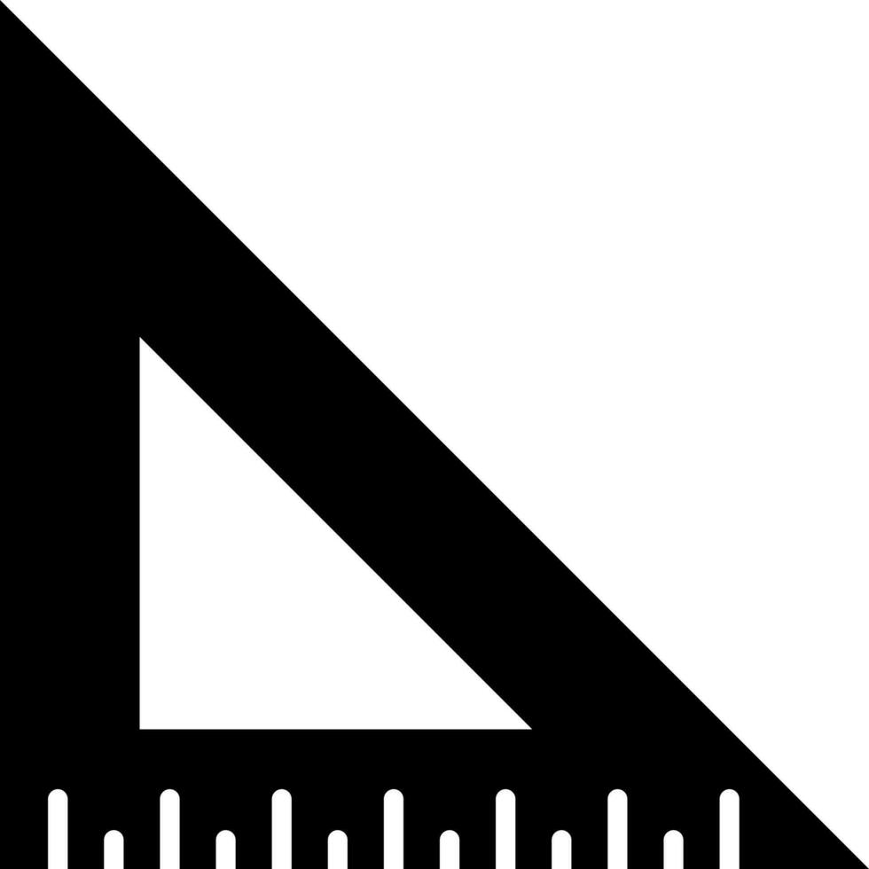 Triangle ruler scale glyph icon. vector