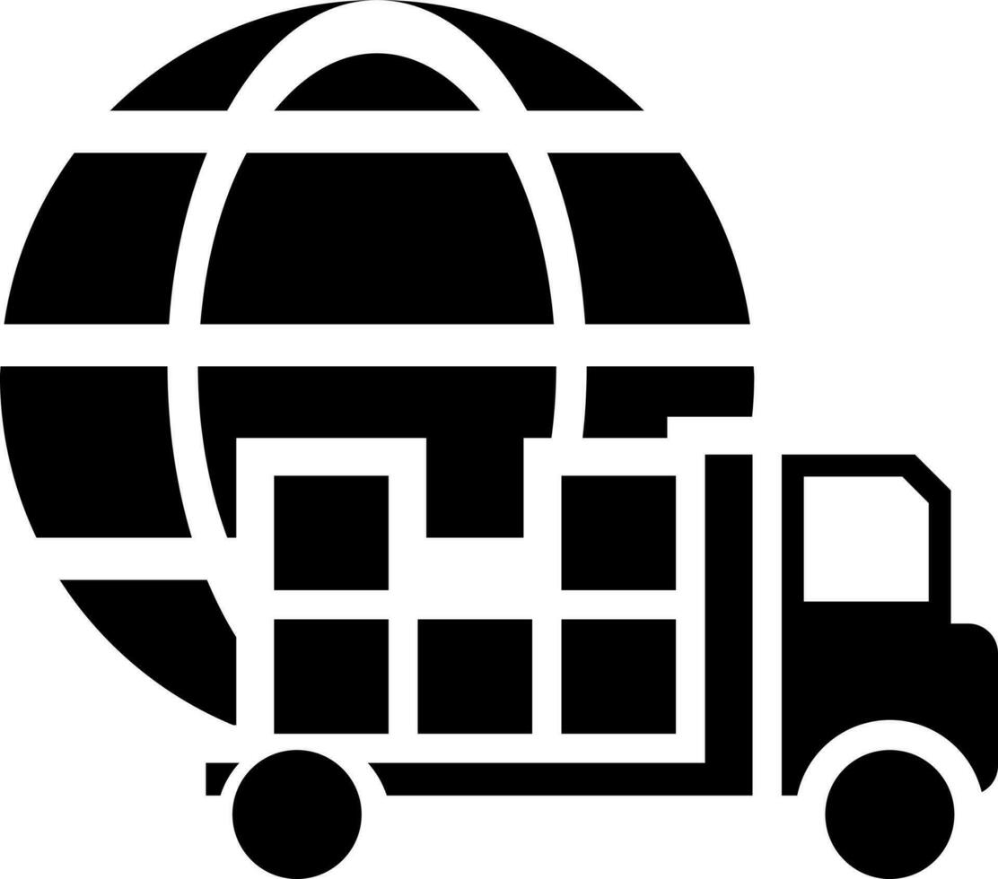 International transport delivery service icon. Glyph sign or symbol. vector