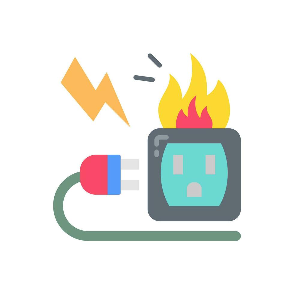 Electrical Fire icon in vector. Illustration vector