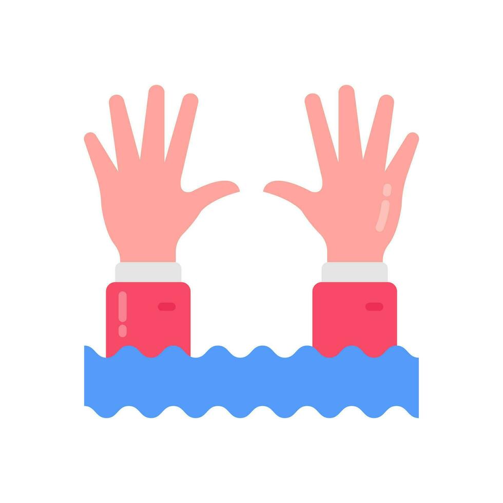 Drowning icon in vector. Illustration vector