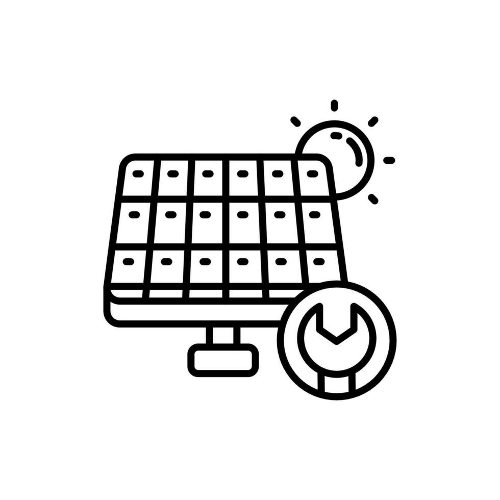 Solar Maintenance icon in vector. Illustration vector