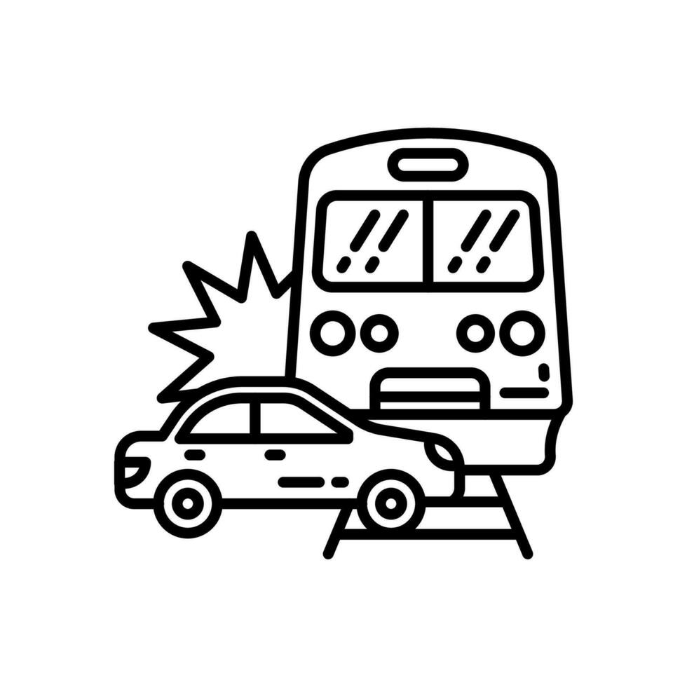 tren accidente icono en vector. ilustración vector