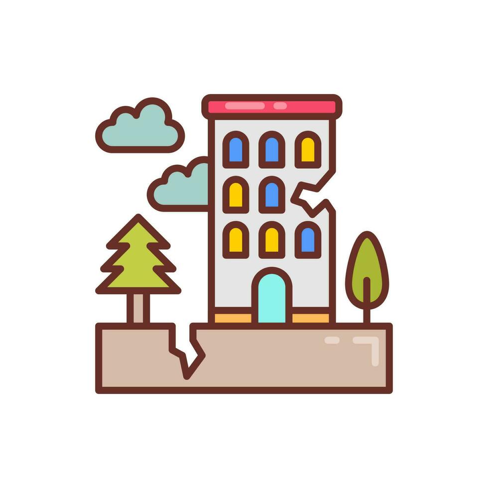 Earthquake icon in vector. Illustration vector