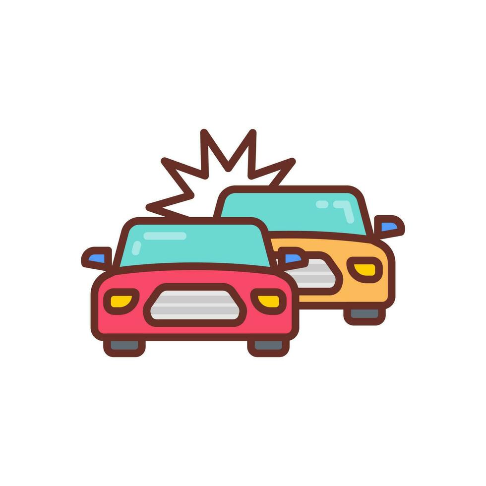 la carretera accidente icono en vector. ilustración vector