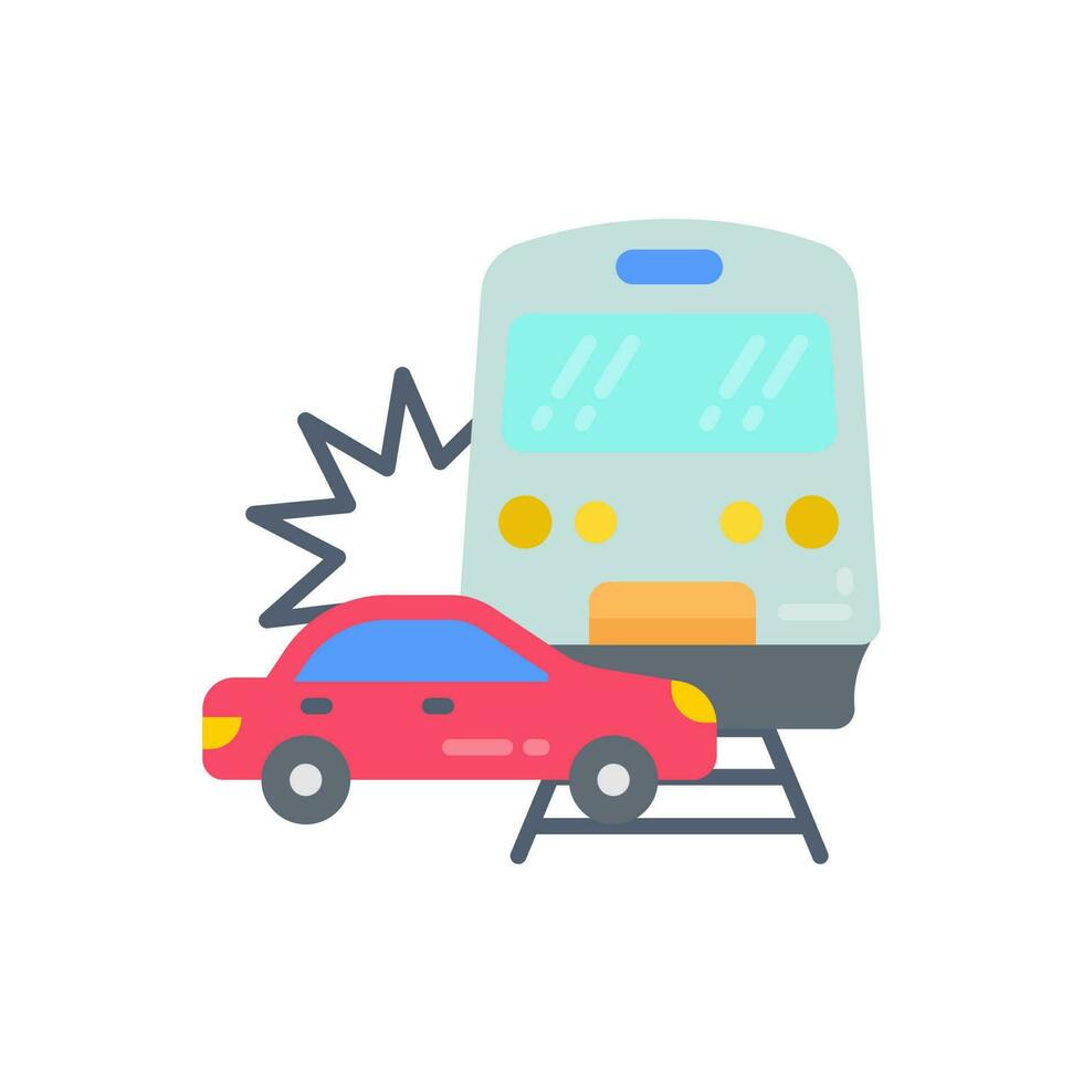 tren accidente icono en vector. ilustración vector