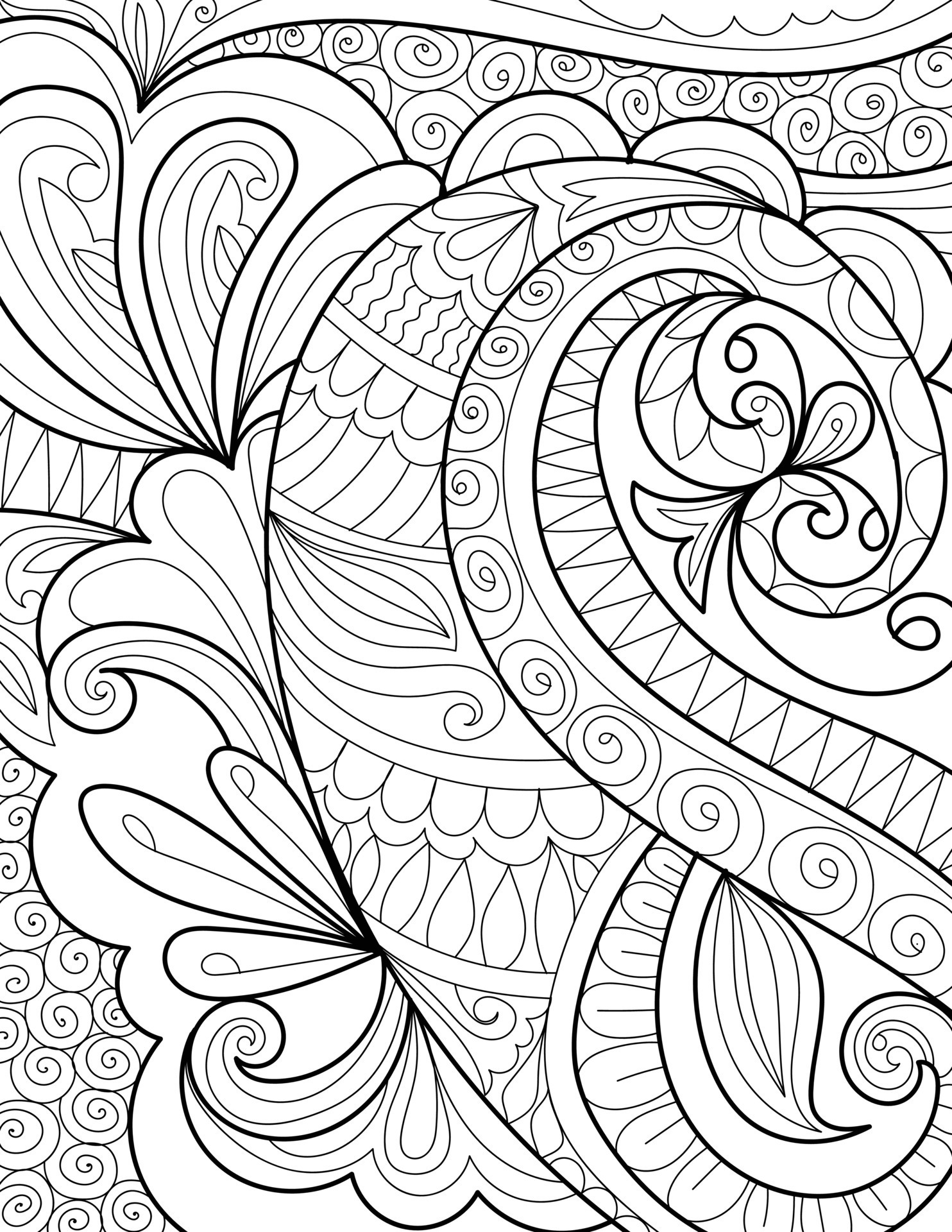 Decorative doodle hand drawn detailed design coloring book page ...