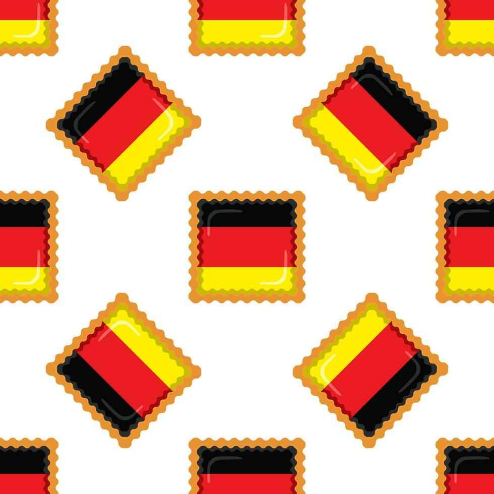 Pattern cookie with flag country Germany in tasty biscuit vector