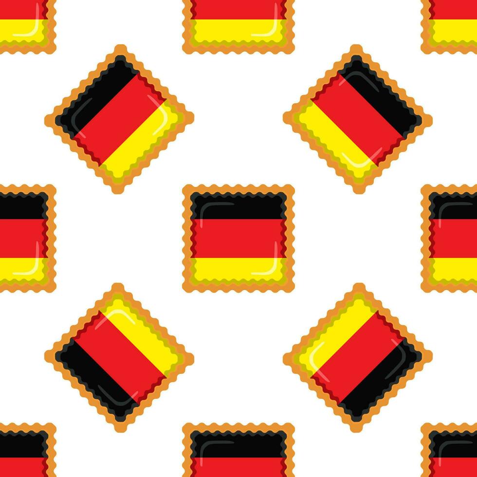 Pattern cookie with flag country Germany in tasty biscuit vector