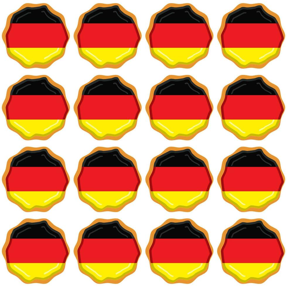 Pattern cookie with flag country Germany in tasty biscuit vector