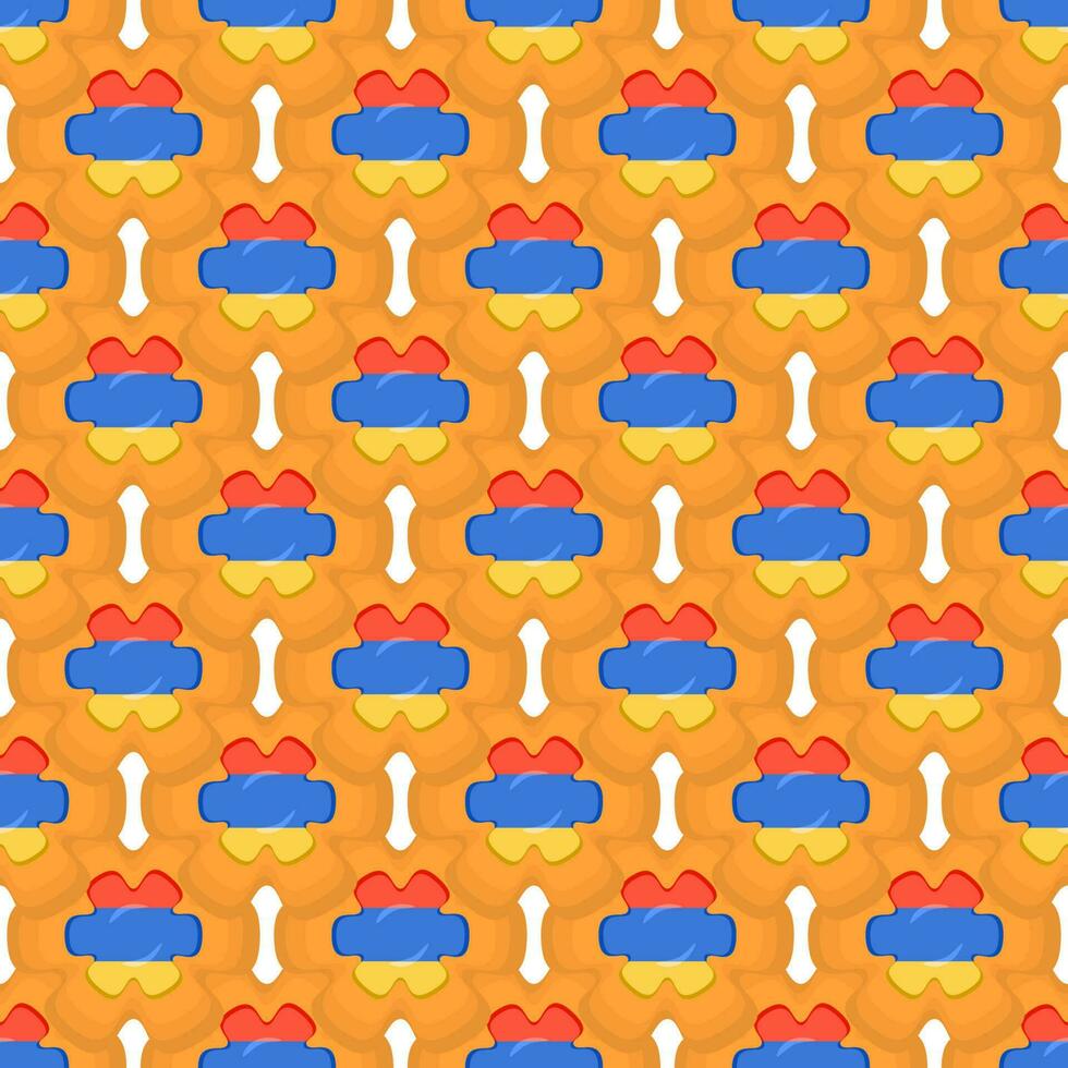 Pattern cookie with flag country Armenia in tasty biscuit vector