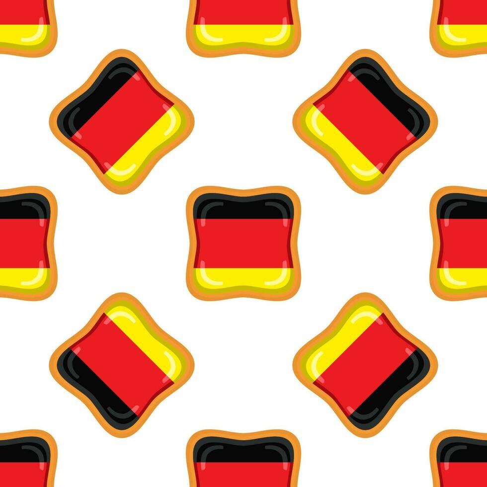 Pattern cookie with flag country Germany in tasty biscuit vector