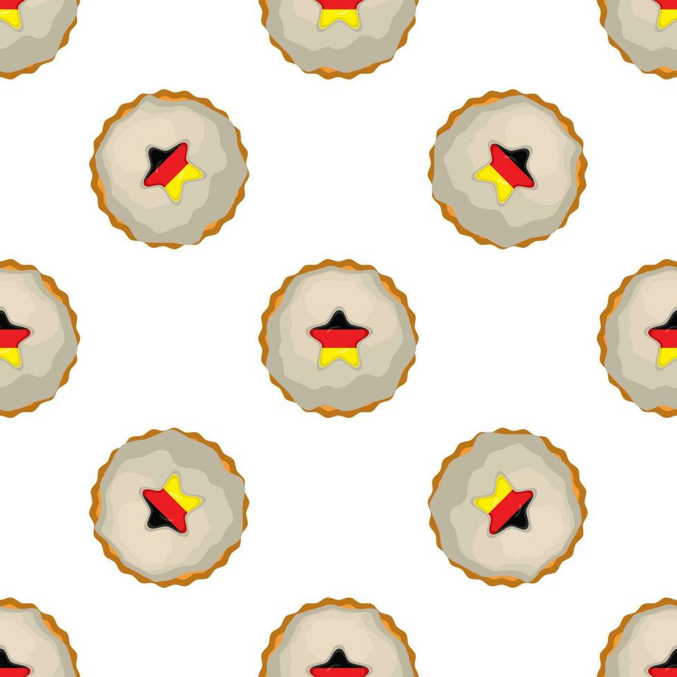 Pattern cookie with flag country Germany in tasty biscuit vector