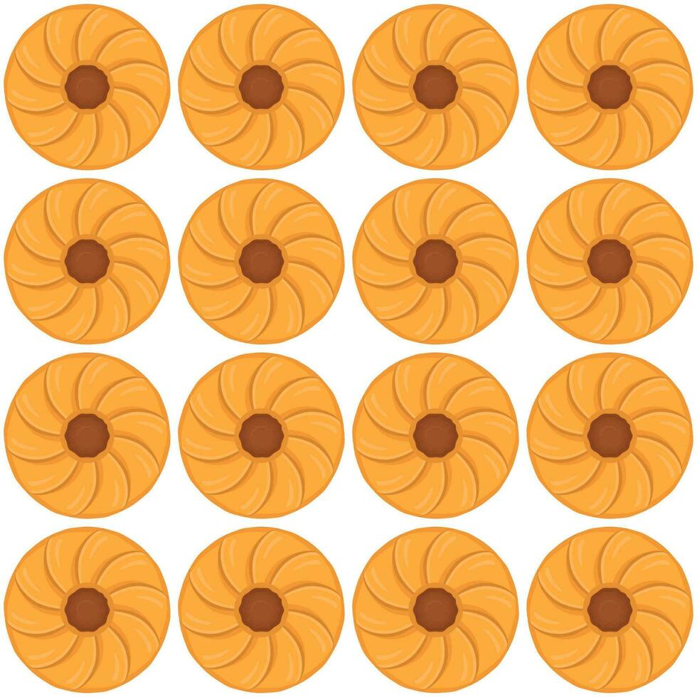 Pattern homemade cookie different taste in pastry biscuit vector