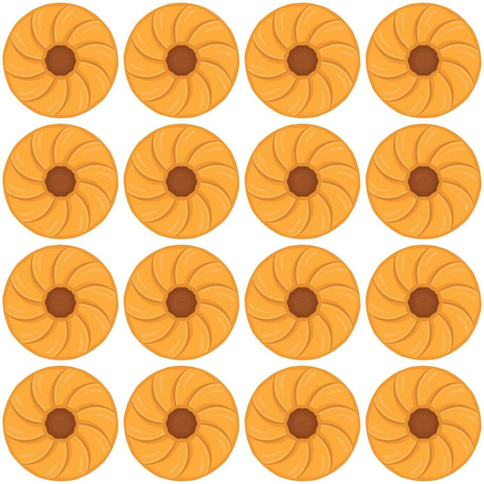 Pattern homemade cookie different taste in pastry biscuit vector