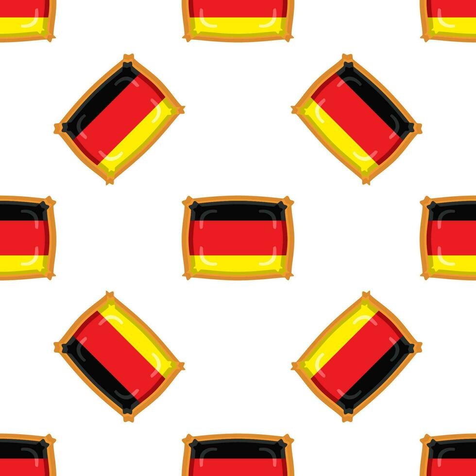 Pattern cookie with flag country Germany in tasty biscuit vector