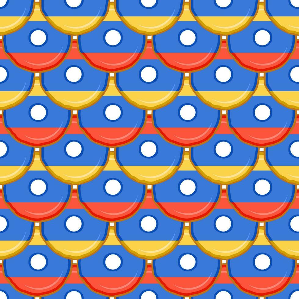 Pattern cookie with flag country Armenia in tasty biscuit vector