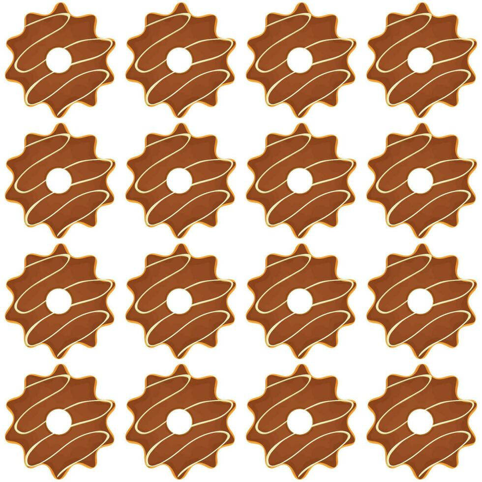 Pattern homemade cookie different taste in pastry biscuit vector