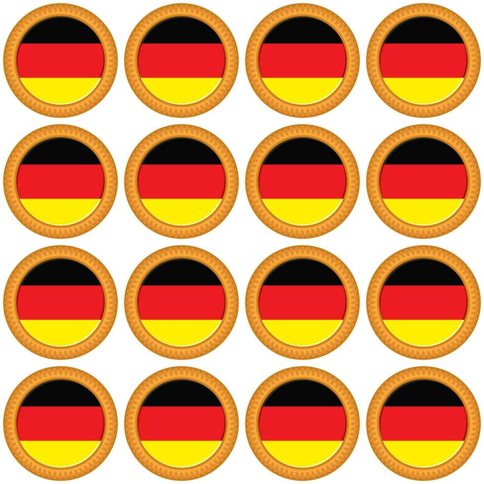 modelo Galleta con bandera país Alemania en sabroso galleta vector