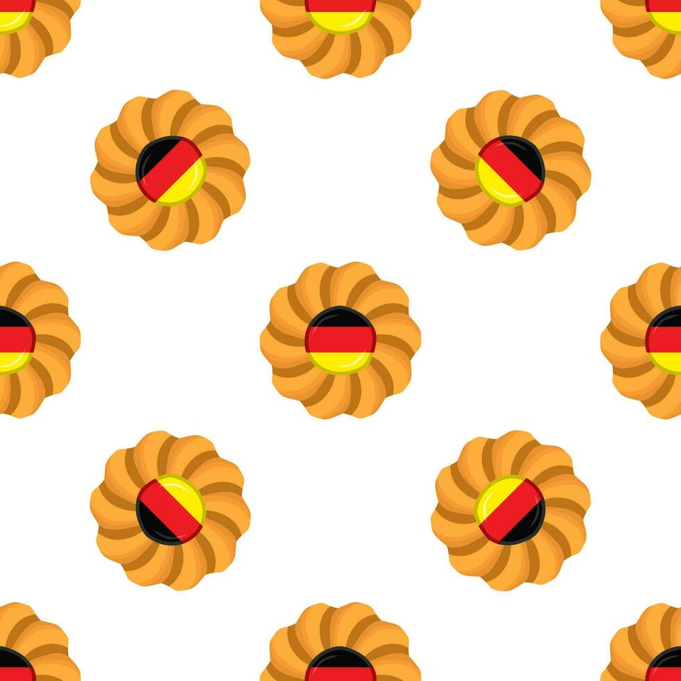 Pattern cookie with flag country Germany in tasty biscuit vector