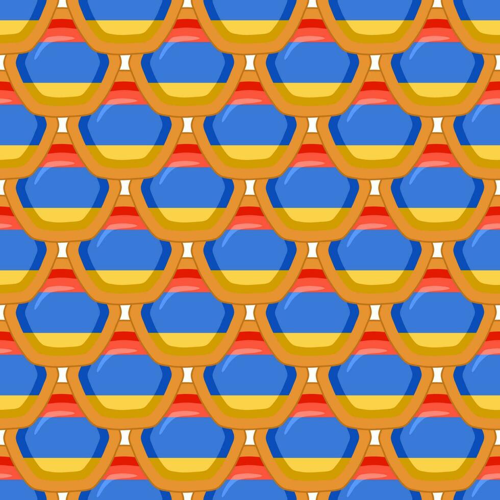 Pattern cookie with flag country Armenia in tasty biscuit vector
