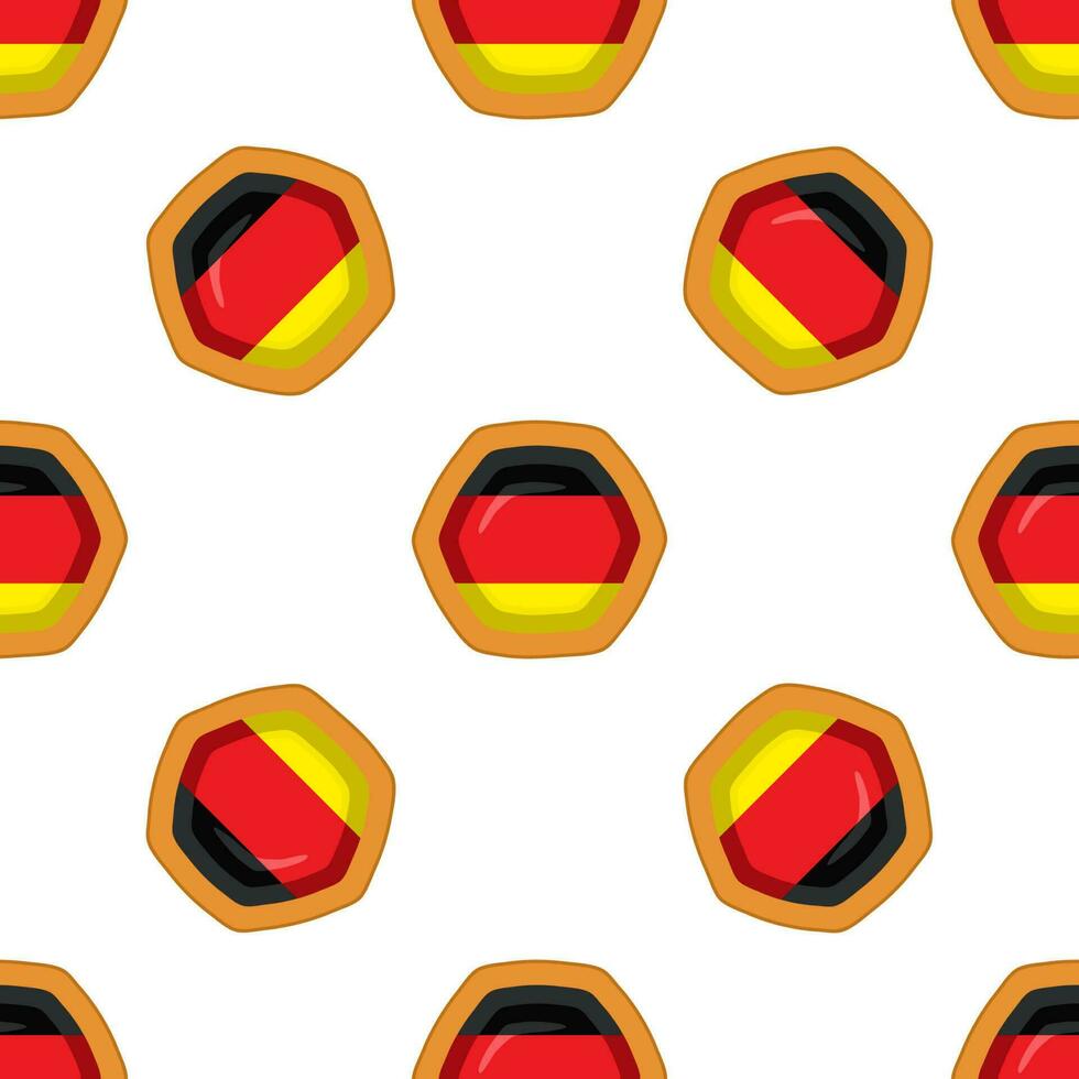 Pattern cookie with flag country Germany in tasty biscuit vector