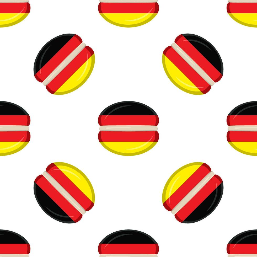 Pattern cookie with flag country Germany in tasty biscuit vector