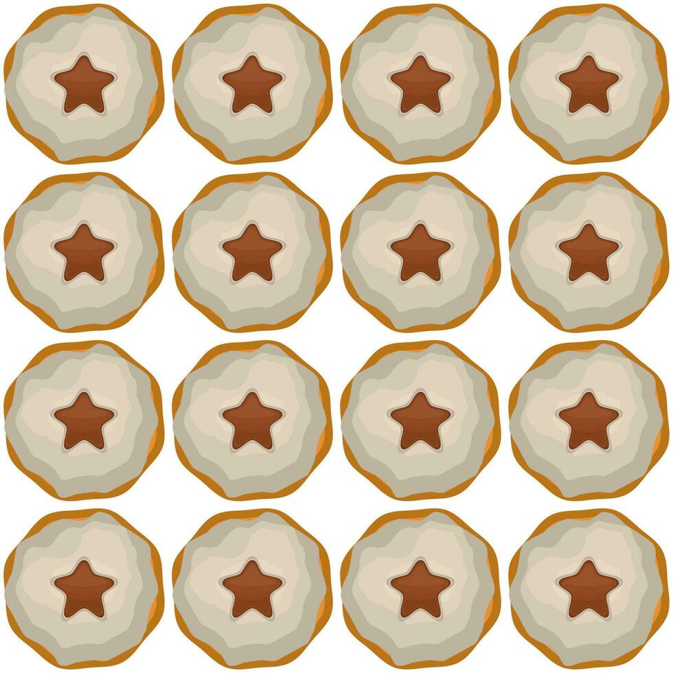 Pattern homemade cookie different taste in pastry biscuit vector