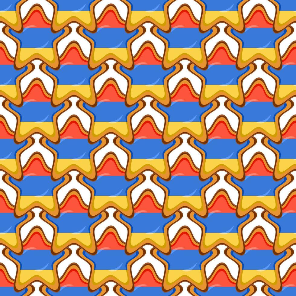 Pattern cookie with flag country Armenia in tasty biscuit vector