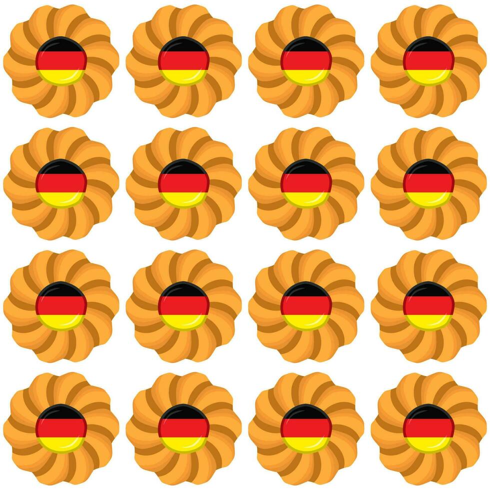modelo Galleta con bandera país Alemania en sabroso galleta vector