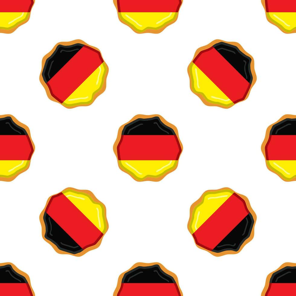 Pattern cookie with flag country Germany in tasty biscuit vector