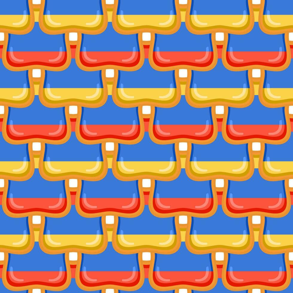 Pattern cookie with flag country Armenia in tasty biscuit vector