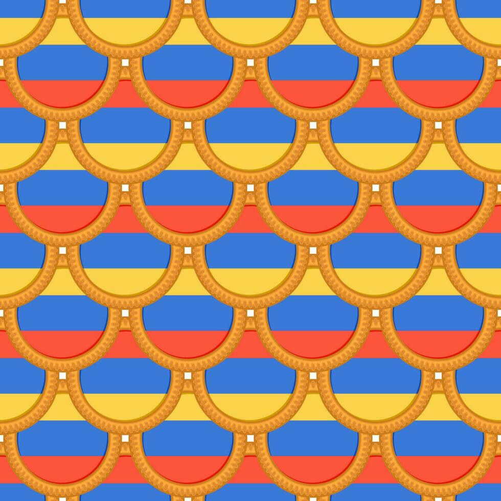 Pattern cookie with flag country Armenia in tasty biscuit vector
