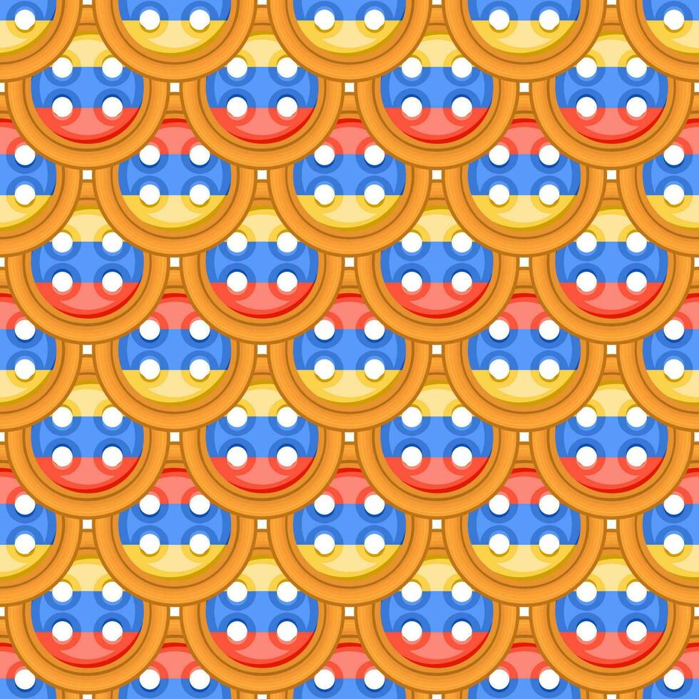 Pattern cookie with flag country Armenia in tasty biscuit vector