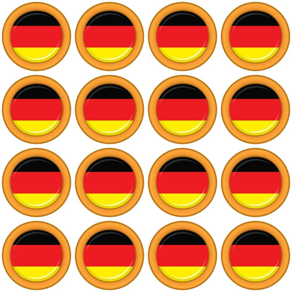 Pattern cookie with flag country Germany in tasty biscuit vector