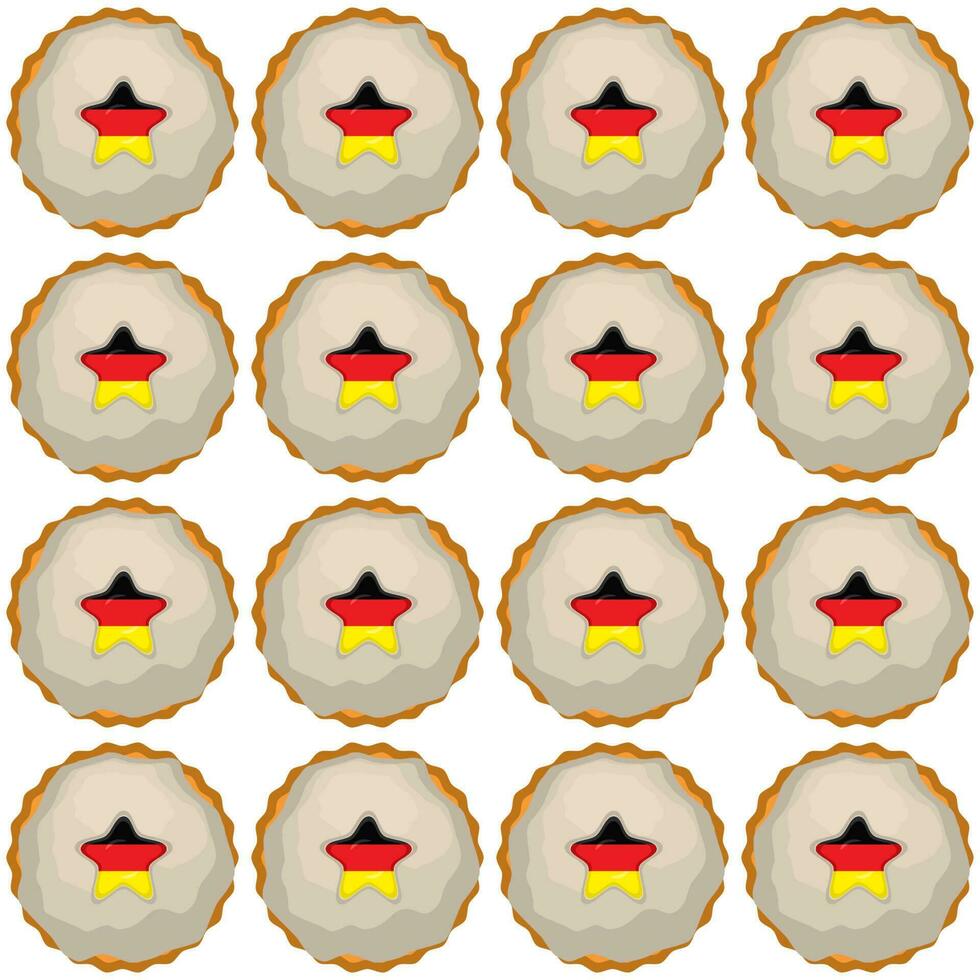 Pattern cookie with flag country Germany in tasty biscuit vector