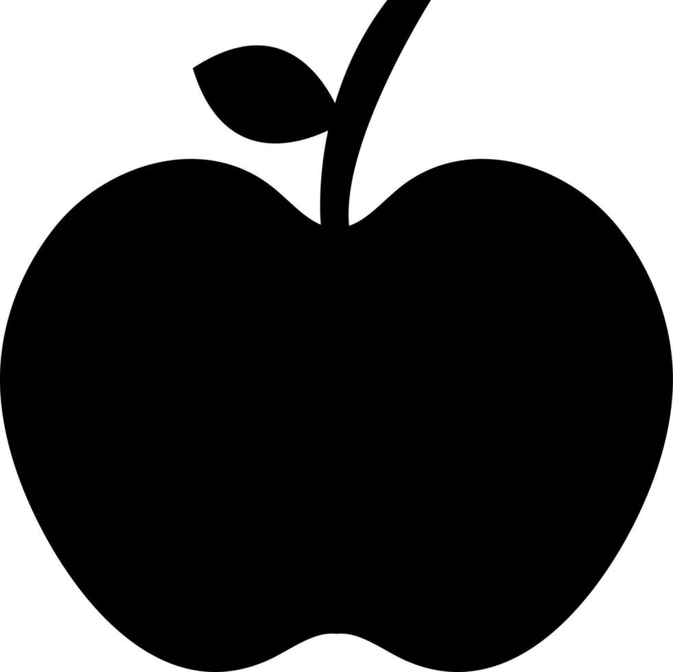 Apple with leaf on white background. vector