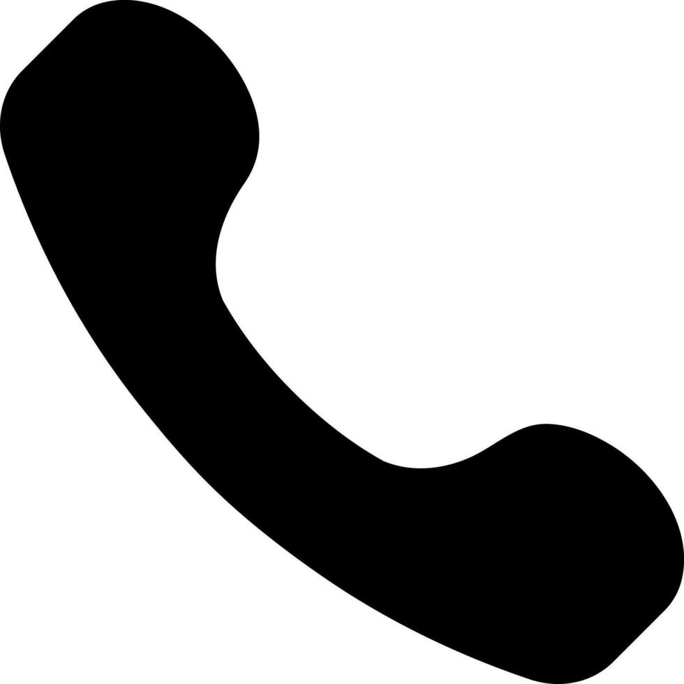 Phone receiver icon in black color. vector
