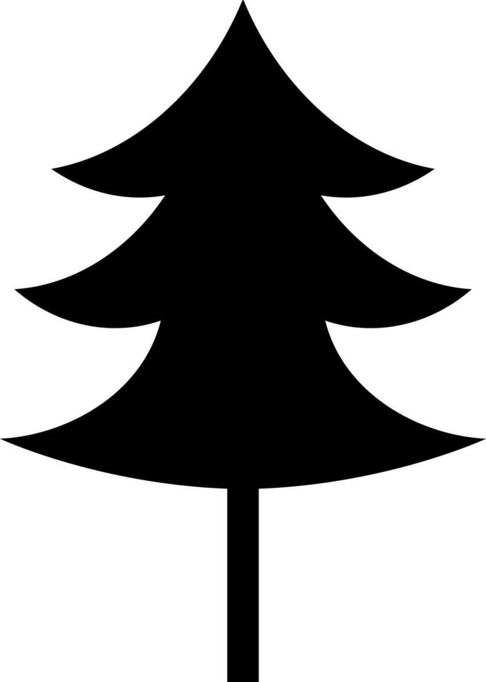 Black christmas tree on white background. vector