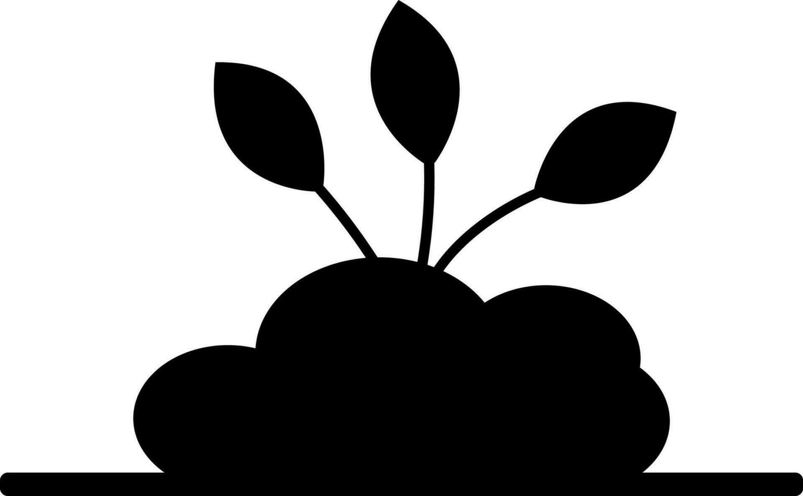 Flat style black leaves plant. vector