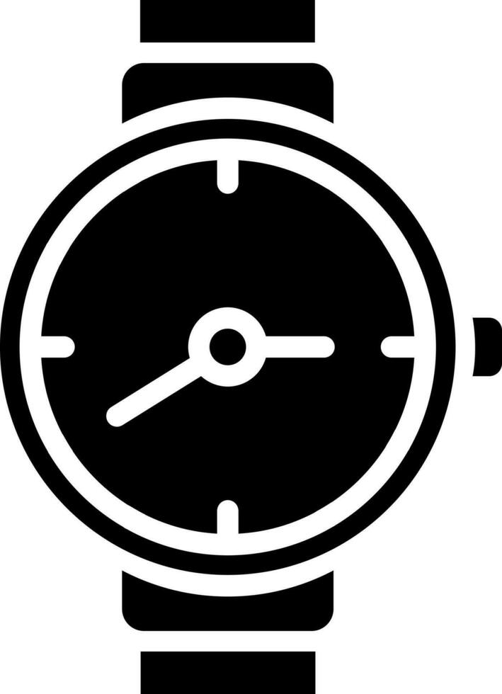 Glyph wristwatch icon in flat style. vector